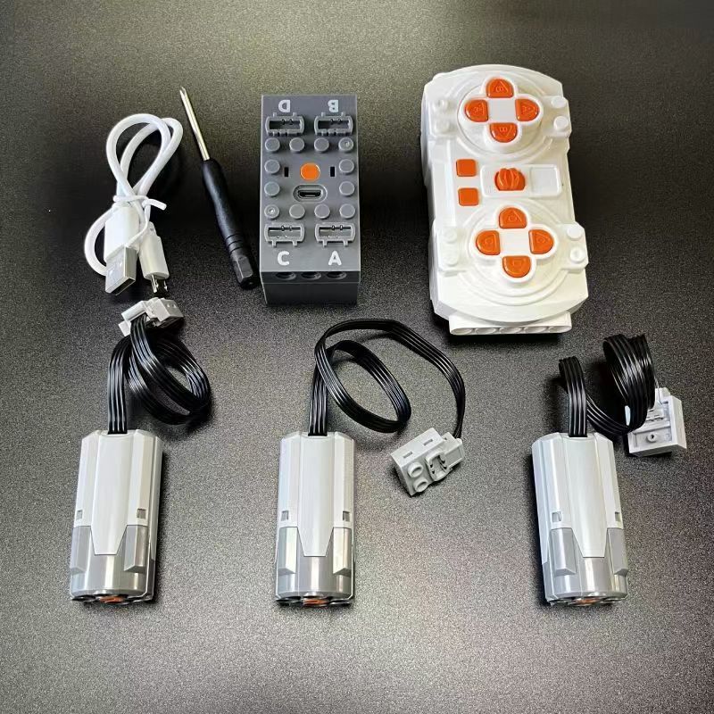 Compatible with Lego Red Explosive Motor Remote Control Power Pack Lithium Battery Box Building Block Sports Car High-Speed XL Motor Set Accessories