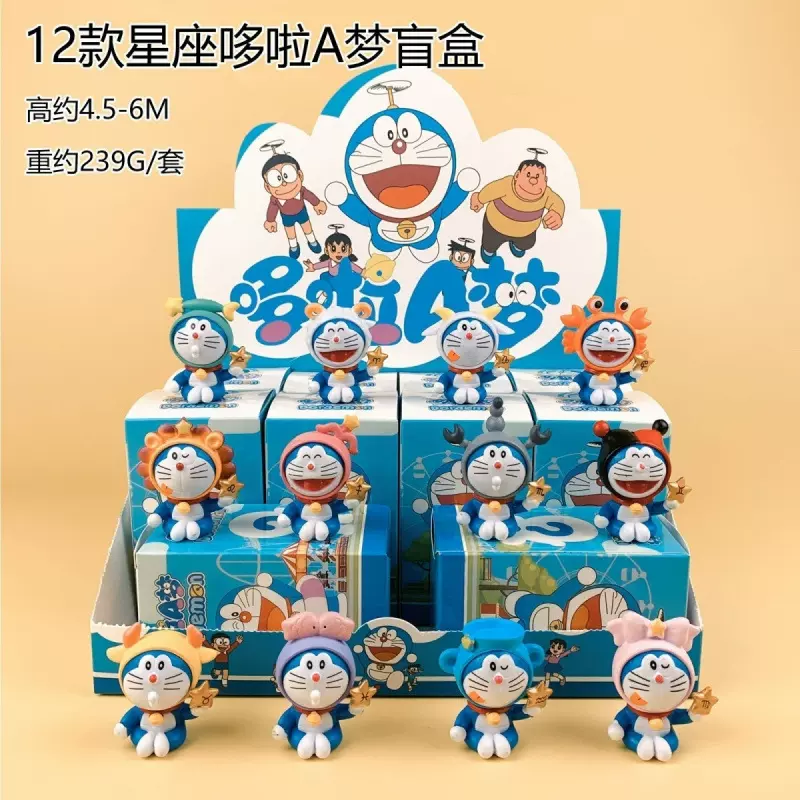 哆啦A梦盲盒 水果系列蓝胖子叮当猫手办环游世界公仔扭蛋机娃娃摆
