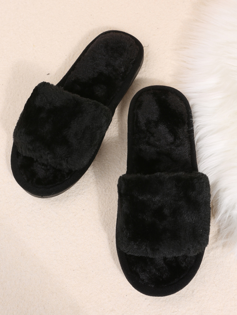 Velvet Plush Open-Toe Closed-Toe Autumn Indoor Lightweight Cushioned Memory Foam Breathable Indoor Shoes House Shoes_voghion.com