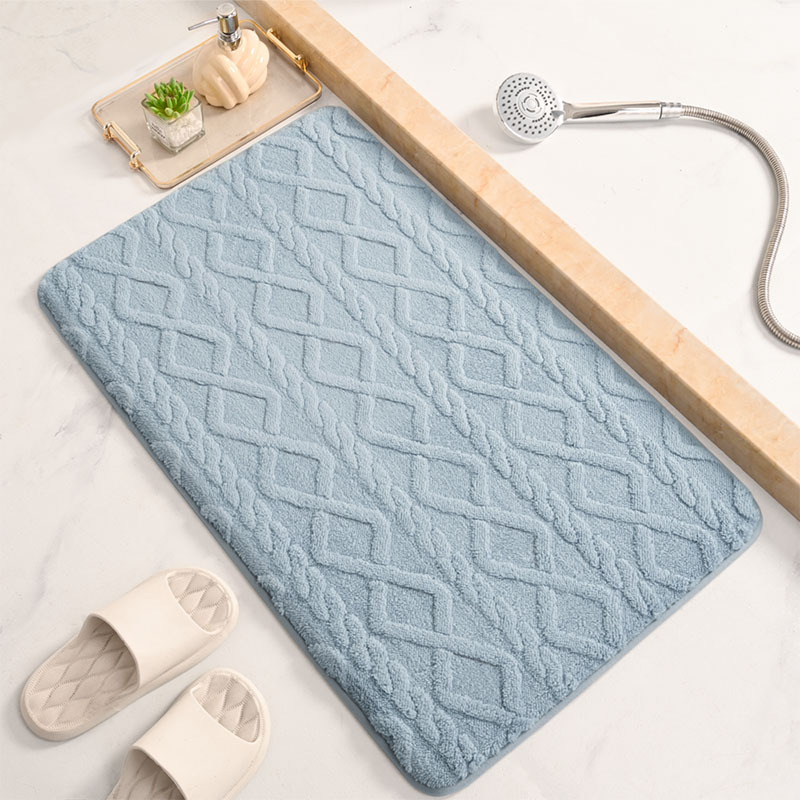 Alfombrilla para puerta de entrada transfronteriza Shumian terciopelo de algodón de color sólido jacquard baño alfombrilla antideslizante para baño doméstico