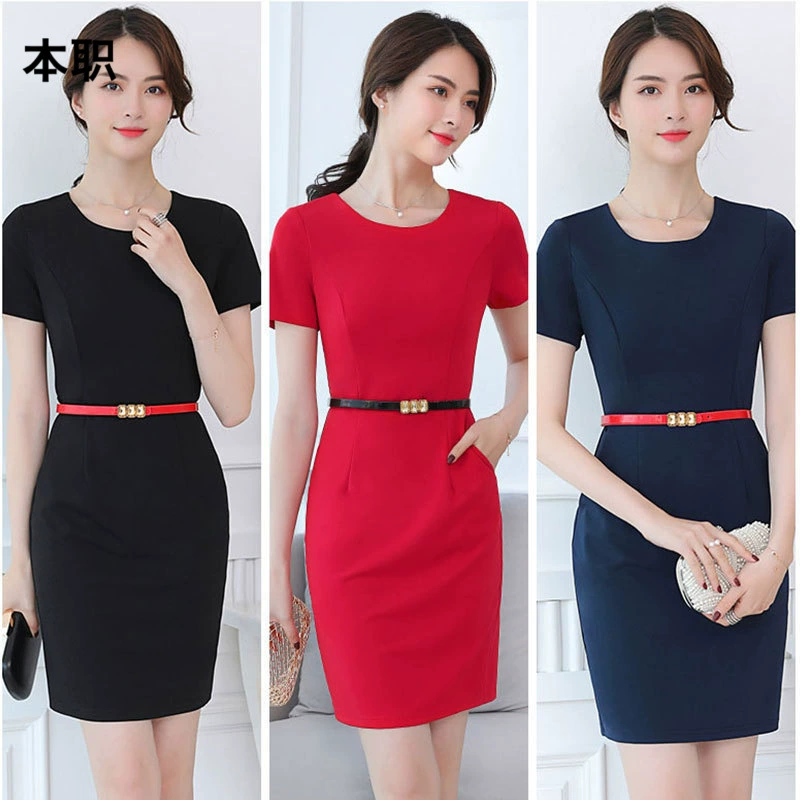[Платье ювелирного магазина] Женская летняя продажа корейская версия салона красоты с короткими рукавами рабочая одежда женская элегантная профессиональная одежда