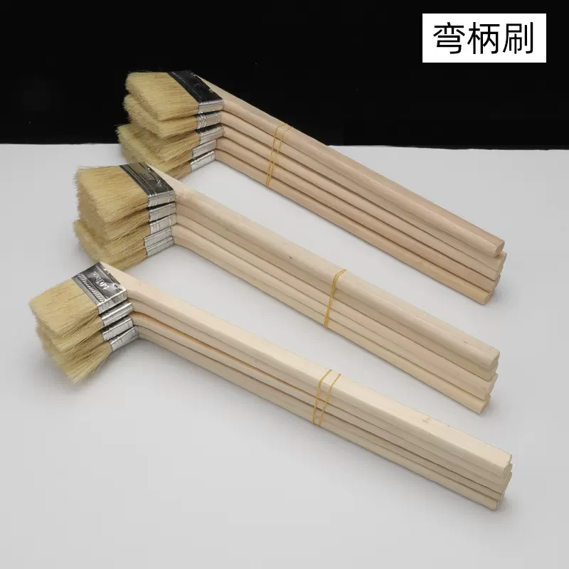 厂家批发长柄弯头刷 弯柄刷 船用油漆刷仿猪鬃毛刷子长木柄油漆刷