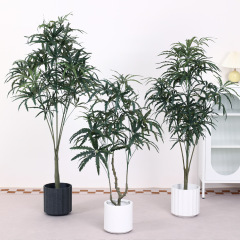 仿真孔雀木北歐風盆栽客廳假植物落地盆栽擺件仿真綠植仿真千年木