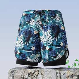 跨境泳裤男款新款速干大码防尴尬成人男士游泳装备温泉五分游泳裤