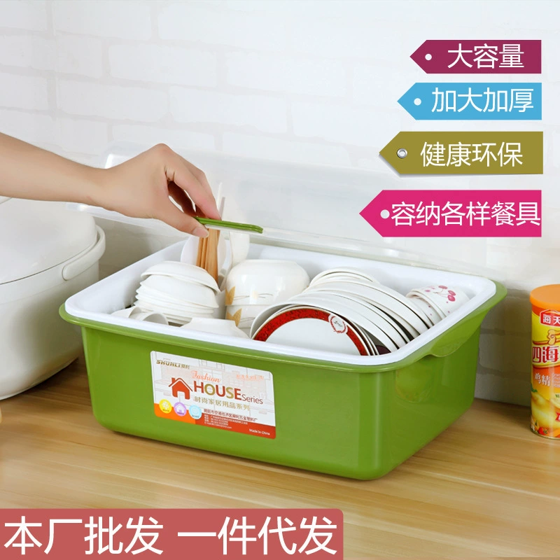 舜利 Plastic cupboard flip-top kitchen storage rack tableware storage box drain rack dish rack dish rack wholesale