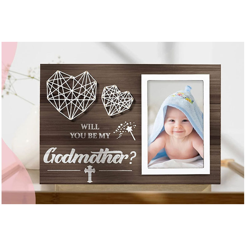 Marco de fotos de madera para mascotas Decoración de mesa creativa Decoración de mesa de bebé marco de fotos en forma de corazón doble latido bobinado