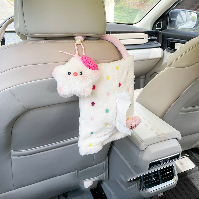 Caja de toallas de automóvil encantadora de cerdo, asiento de automóvil colgado en la espalda, bolsa de toallas de automóvil, bolsa de toallas creativas para mujeres image 7