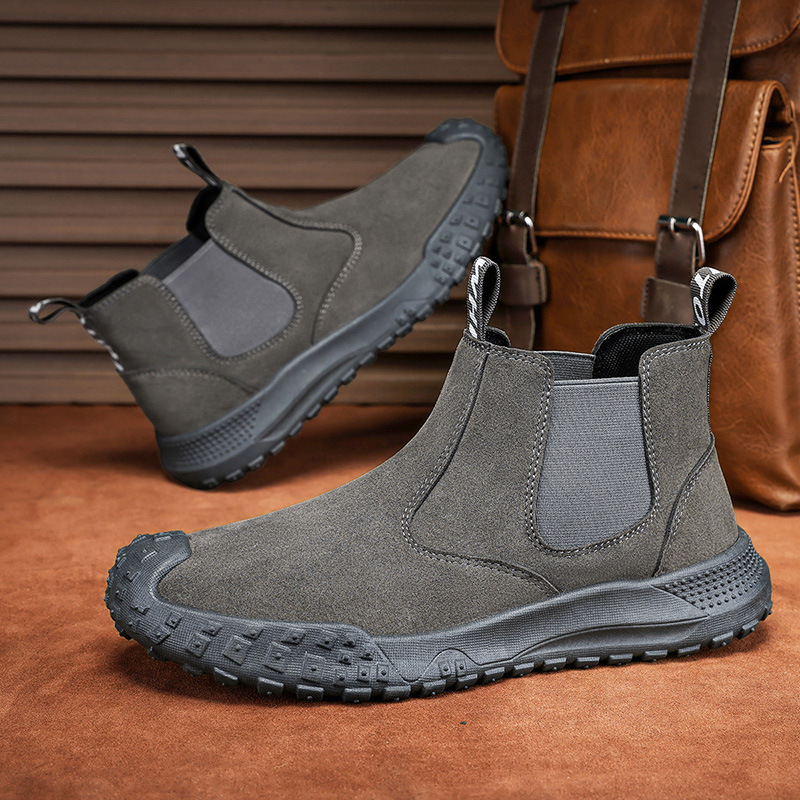 Botas Martin altas, zapatos para hombres, nuevos zapatos de herramientas transpirables de otoño, zapatos de seguro de trabajo casuales antideslizantes de todo fósforo de moda para hombres