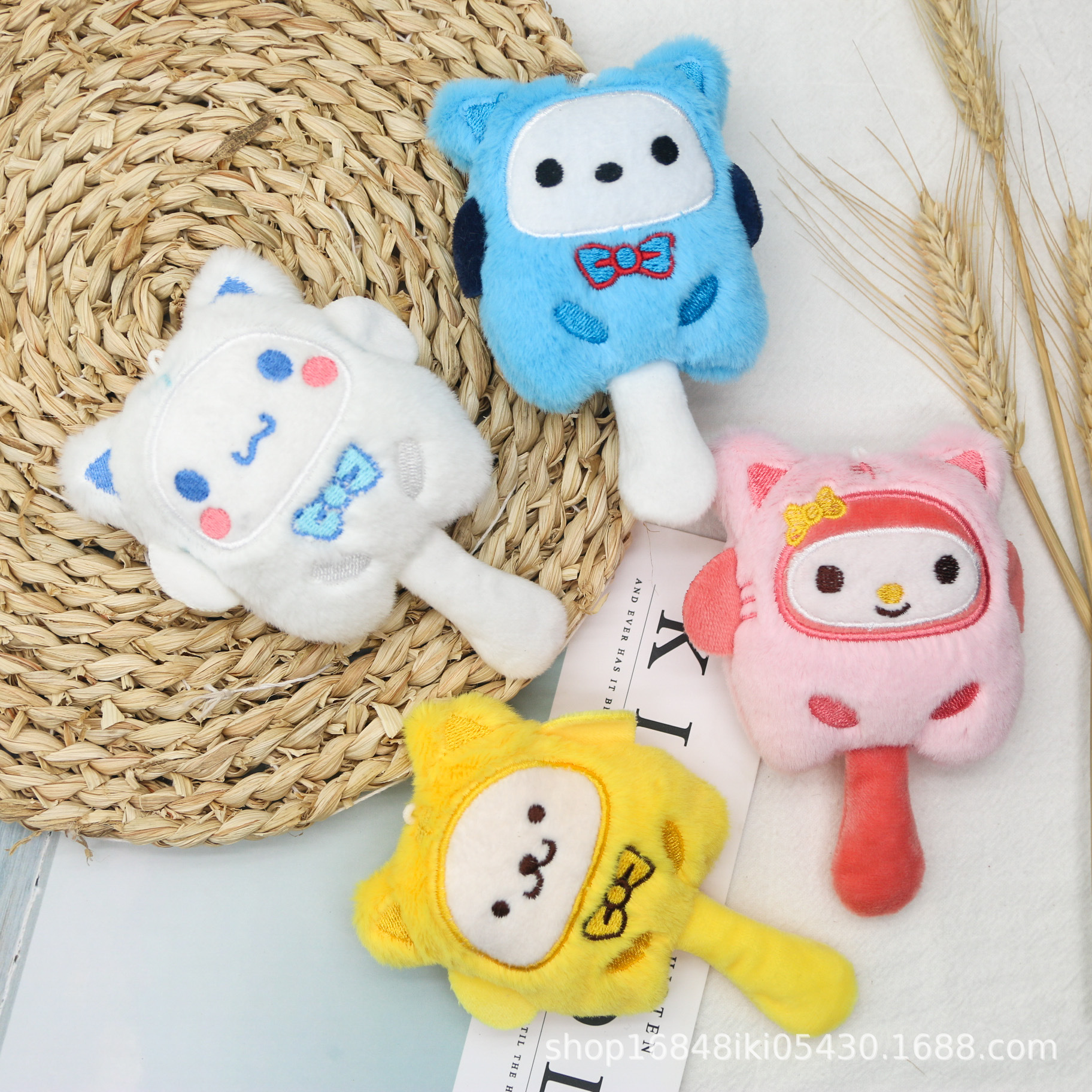 Yuugui perro lindo muñeca sanliou juguete de peluche coolomi colgante agarrar máquina muñeca pequeña adornos clave