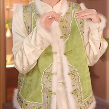 秋冬季新款文艺复古国潮中国风改良盘扣背心旗袍马甲日常百搭唐装