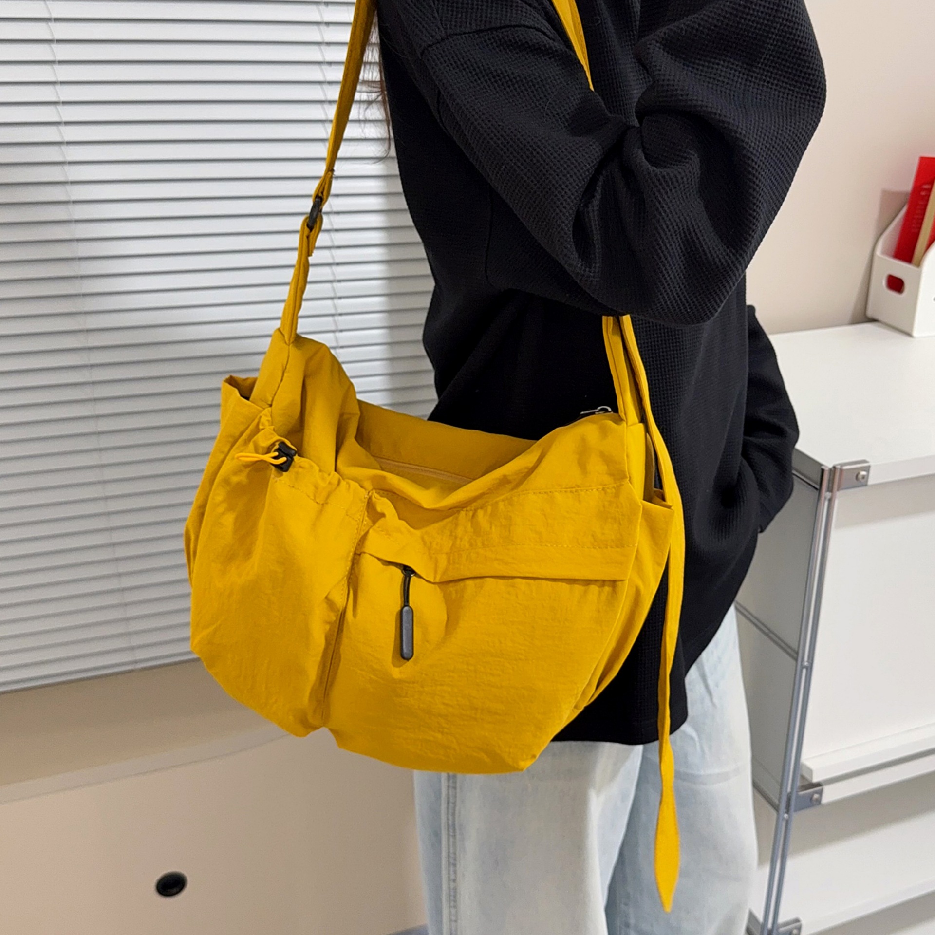Multi Pocket Soft Nylon Travel Shoulder Tote Bag 4
