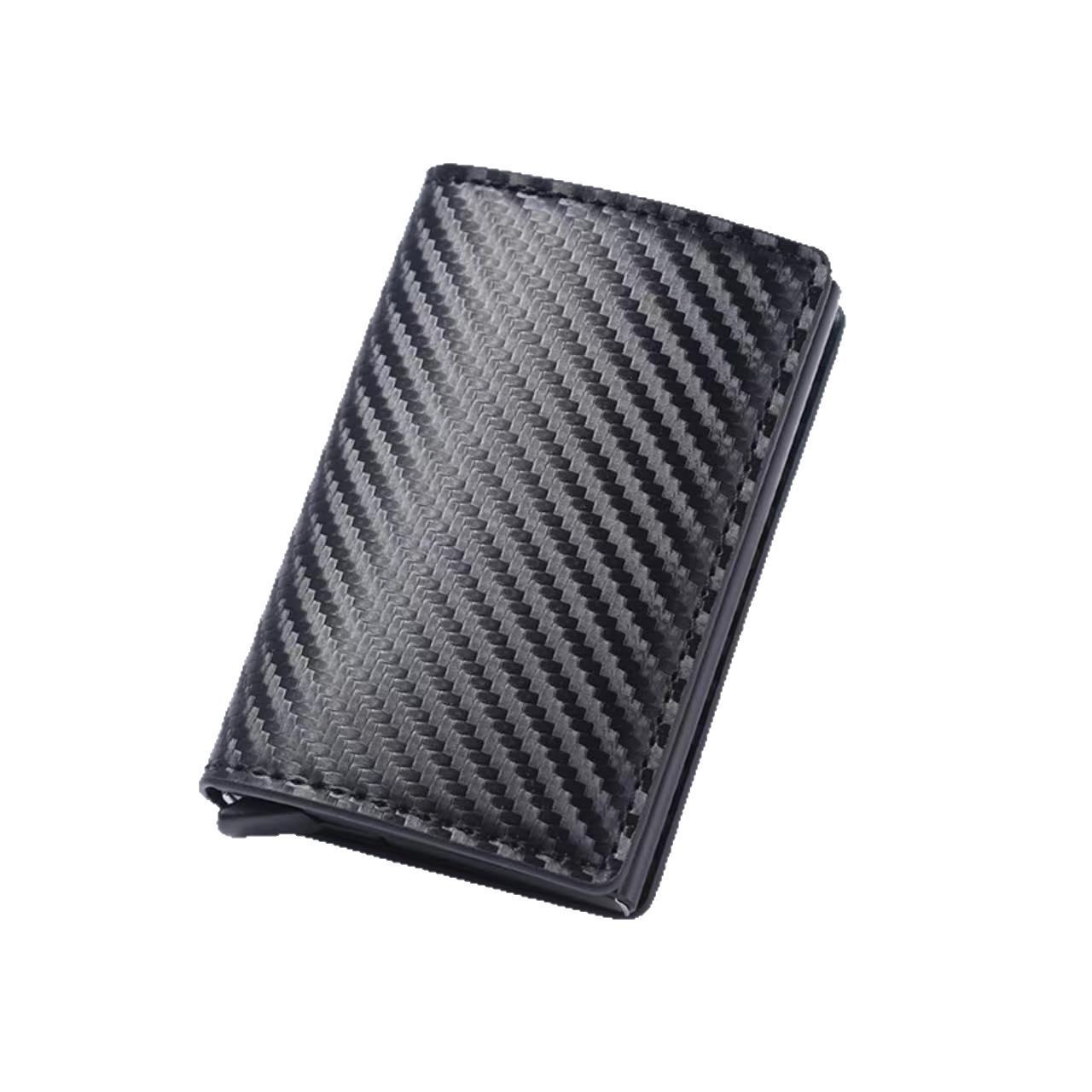 Cartera transfronteriza para hombre, tarjetero de fibra de carbono ultrafino, tarjetero automático, tarjetero de aleación de aluminio, monedero para tarjeta bancaria