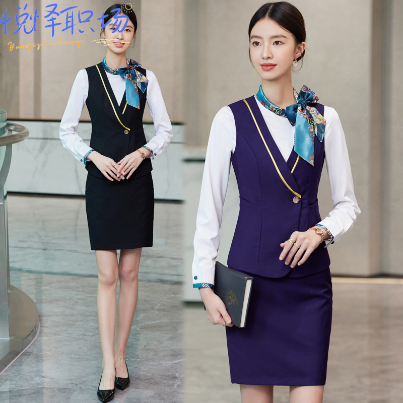 China Southern Airlines stewardess uniform professional suit female hotel front desk reception temperament work clothes flight attendant interview clothing autumn and winter