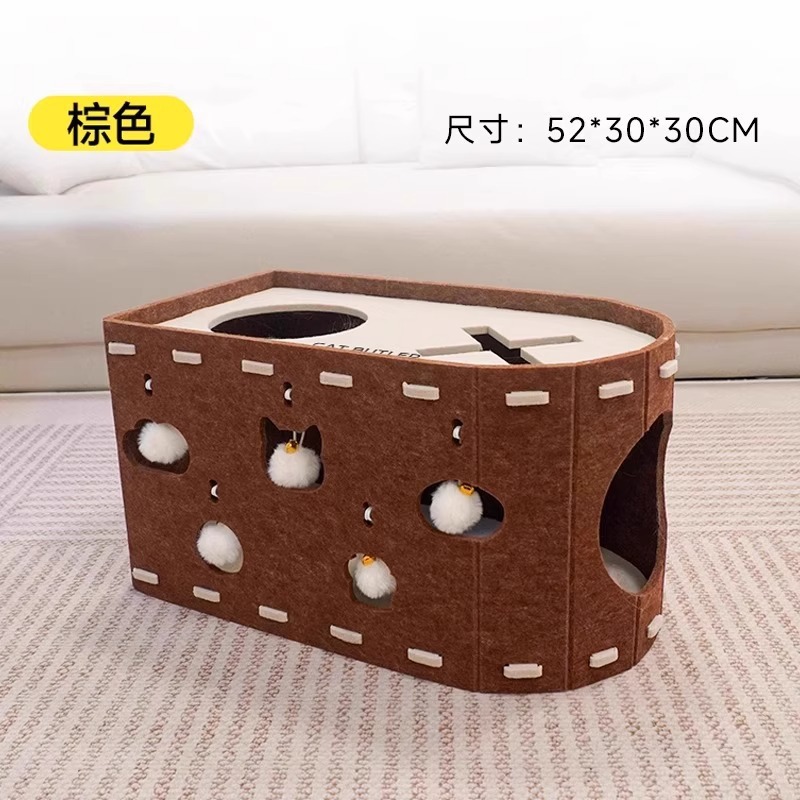 Juguete de gato de gato de agarre de gato integral auto-hi alivio de aburrimiento nuevo gato de gato barril de cuatro estaciones felino de doble capa felino