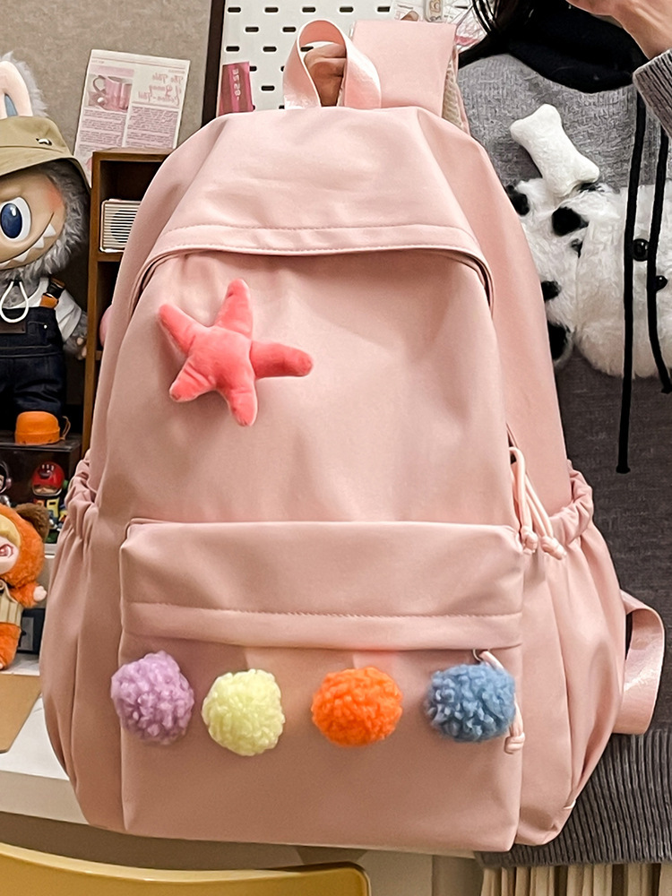 Mochila escolar femenina japonesa simple pequeña mochila fresca para estudiantes color puro todo fósforo casual estilo universitario niña mochila de viaje