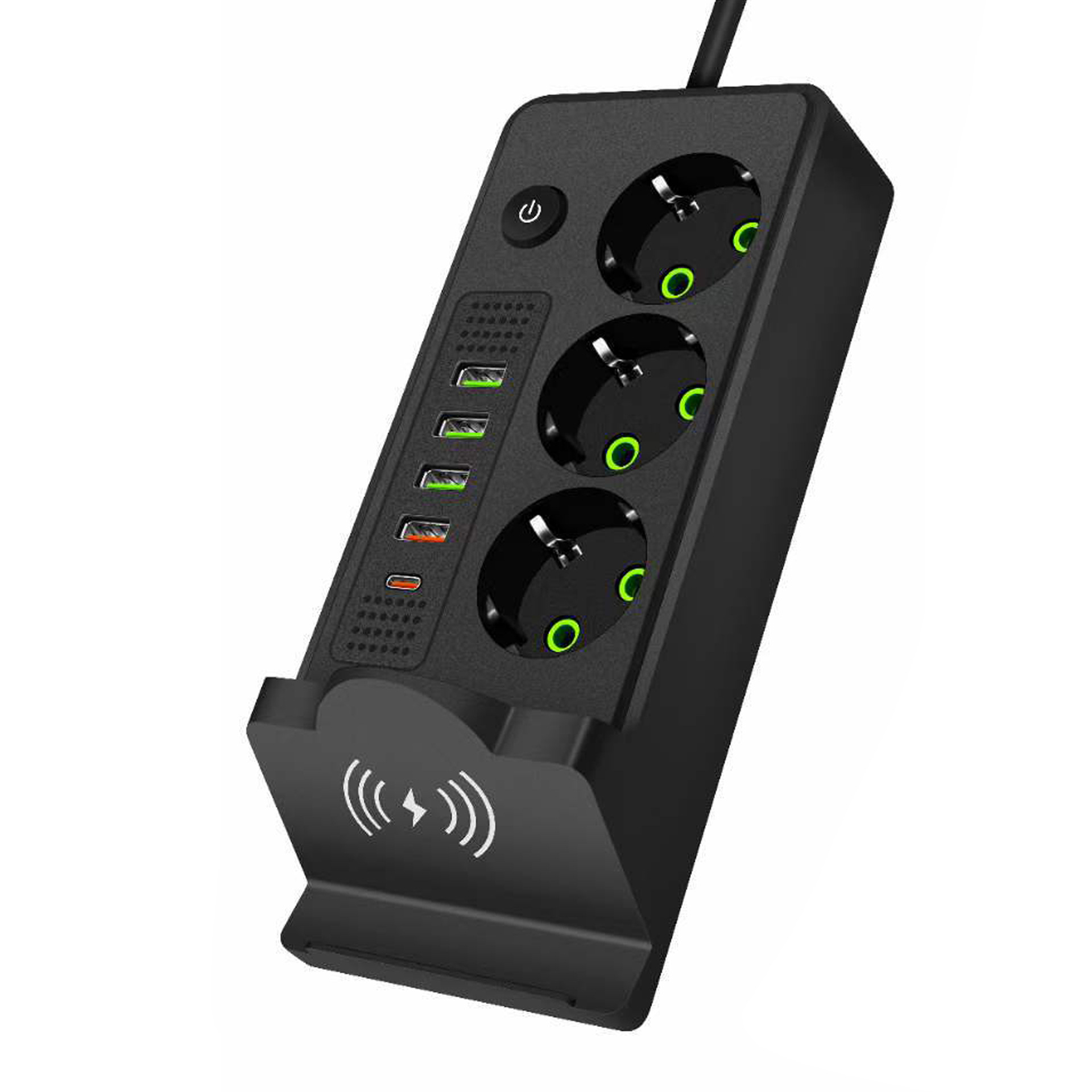 Comercio exterior especial europeo cargador inalámbrico USB fila con interruptor de enchufe 3 dígitos enchufe ruso estándar europeo al por mayor