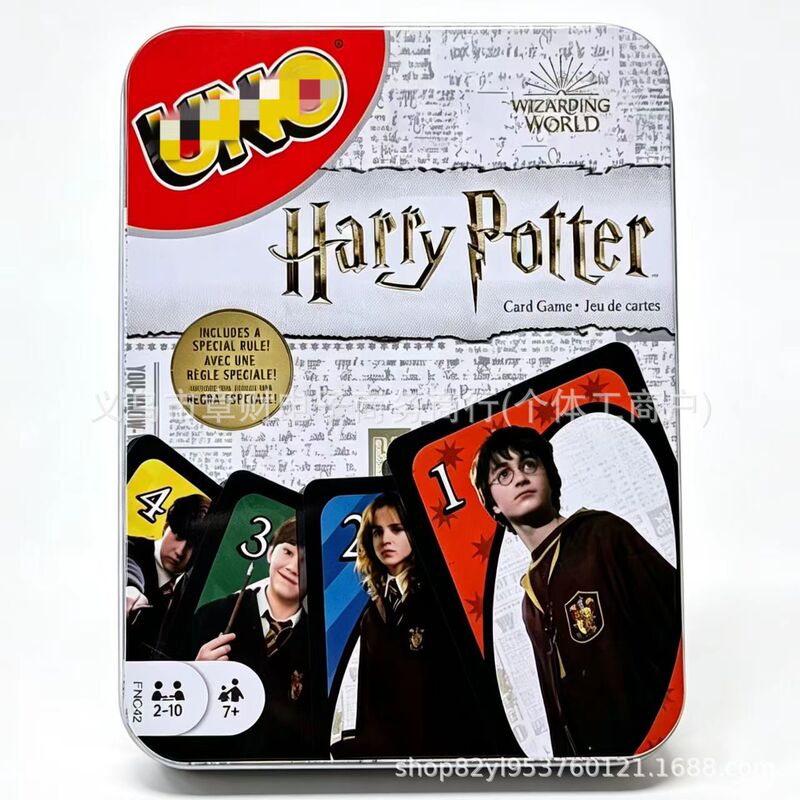 New Uno Card Game in a Tin Box, Thickened Harry Potter Crystal Waterproof Plastic Cards in Stock New Uno Card Game in a Tin Box, Thickened Harry Potter Crystal Waterproof Plastic Cards in Stock