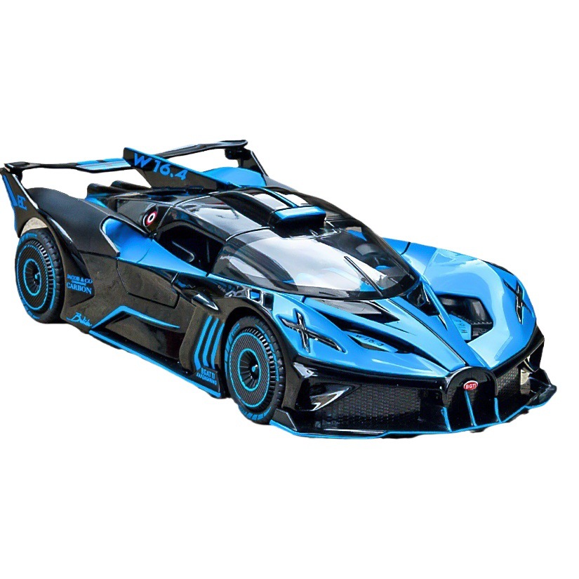 1:24 bugatti aleación modelo de coche tire hacia atrás el sonido y la luz niño juguete aleación modelo de coche entrega al por mayor