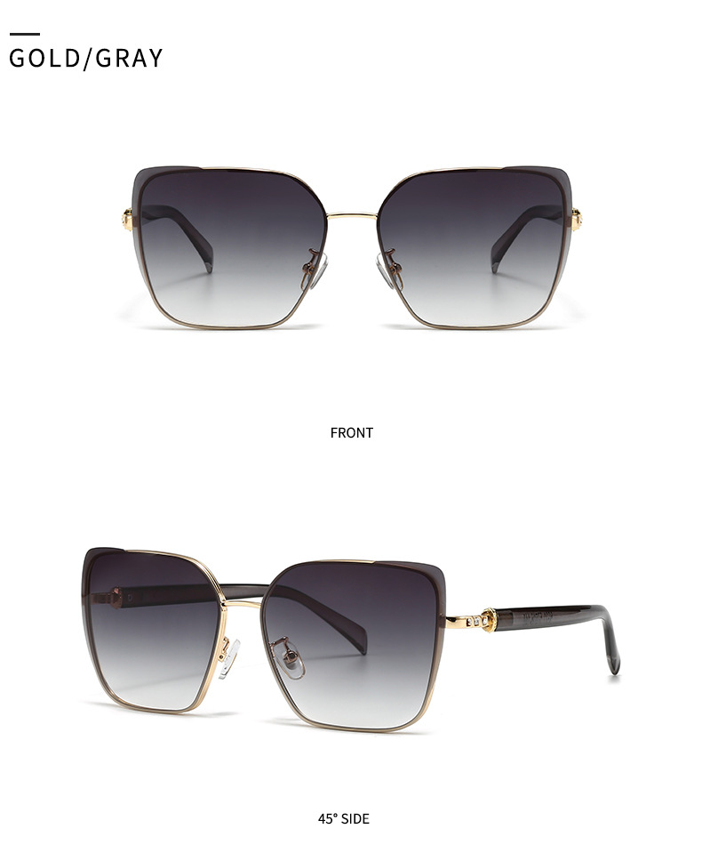 European and American Modern Retro Sunglasses High-end Women's INS Sunglasses All-match Fashionable Metal Sunglasses 5G21_voghion.com