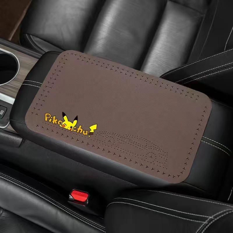 Elbow Support Cover: Universal Armrest box pad - pikachu-mocha-brown-1-piece