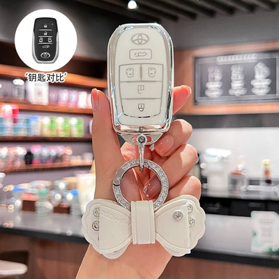 Sienna Alpha Wilfa High-End New | Car key bag - type-c-pearl-white-single-shell-diamond-bow