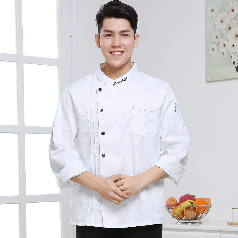 Moda estilo chino chef ropa de trabajo de los hombres de manga corta de verano delgada transpirable restaurante trasero cocina Chef ropa personalización