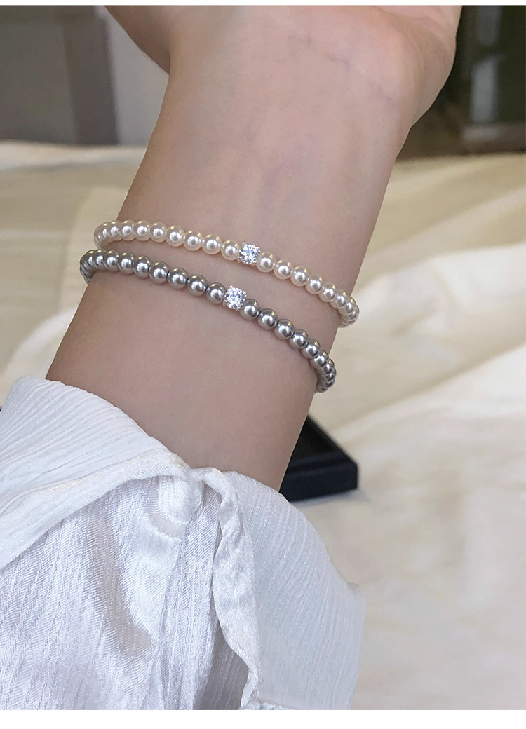 Parelarmband met hart zirkoon bedel voor dames sieraden_voghion.com
