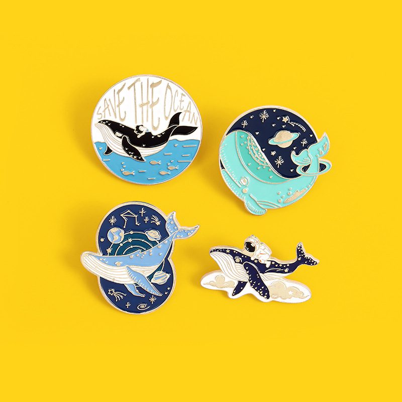 Street Occasion Cute Pin Astronaut Whale Alloy Stoving Varnish Unisex Brooches