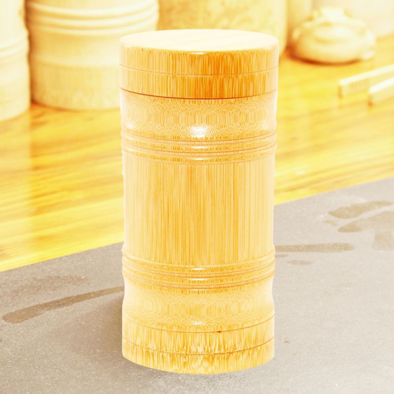 ポータブル茶葉缶密封缶旅行元生態竹製貯蔵缶茶缶彫刻茶桶特色竹工芸品|undefined