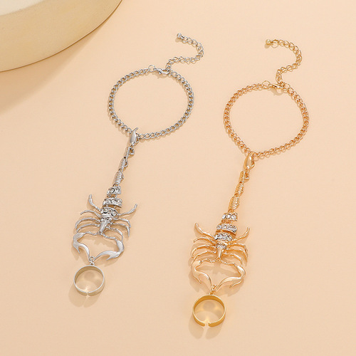 Bold and glamorous European/American-style scorpion fingerless bracelet—perfect for sweet, edgy, or fierce chic girls! Featuring micro-inlaid zircon stones, this eye-catching 3D scorpion design comes as a single, trendy piece.