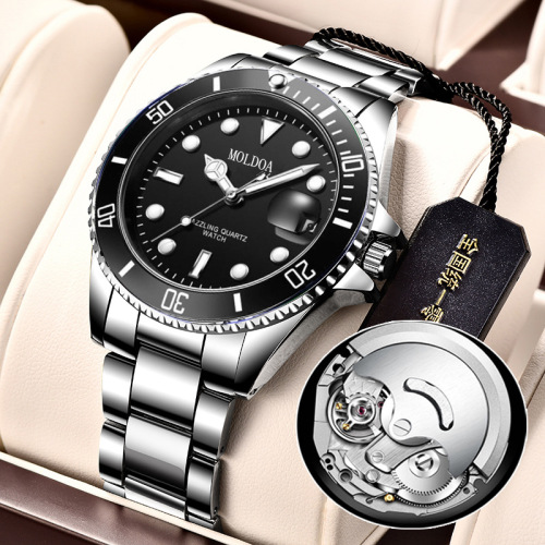 One piece drop shipping green water ghost watch men's fully automatic mechanical watch luminous calendar waterproof factory direct sale