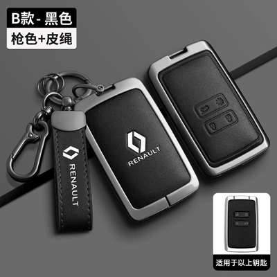 Limited Edition 22 Renault Metal | Car key bag - renault-model-b-smart-4-button-noble-black-single-shell-rope