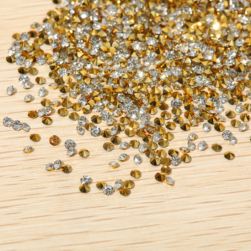 厂家直销树脂尖底美甲钻 diy饰品服饰配件网红亚克力钻镀金底