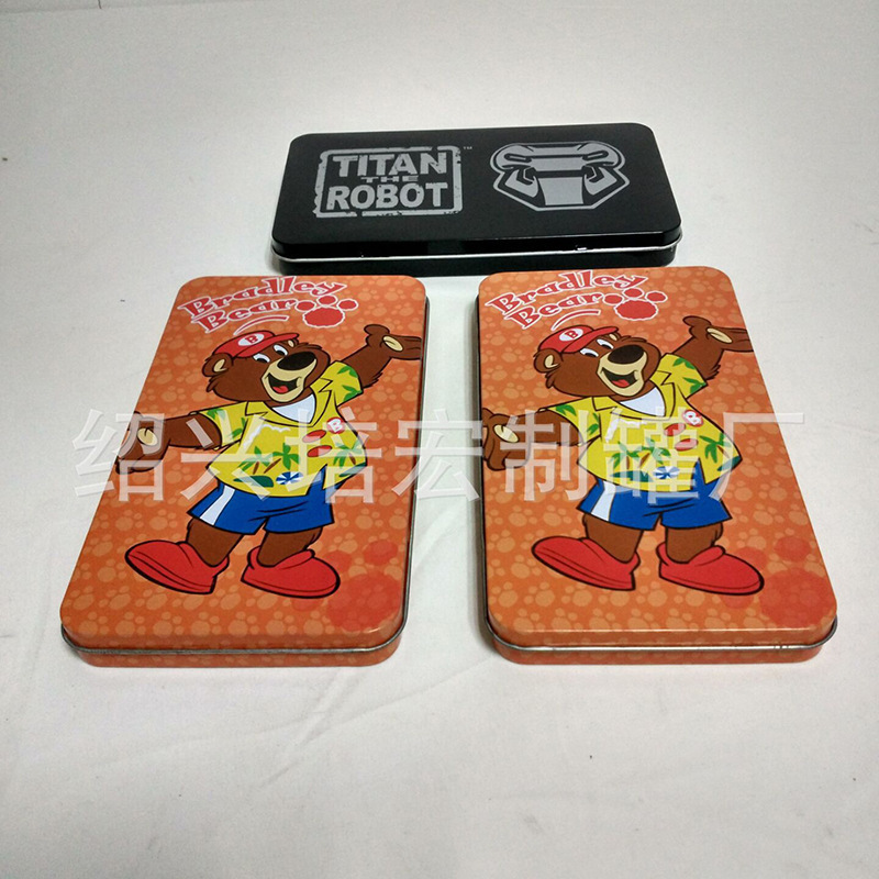 供应儿童翻盖金属马口铁文具盒指甲钳镊子工具收纳铁盒