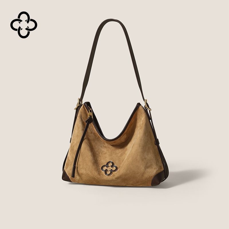 Kasi Le Xiaosongtao Suede Hobo Bag 2025 New Arrival Luxury Pleated Shoulder Tote Bag For Women - Thumbnail 6