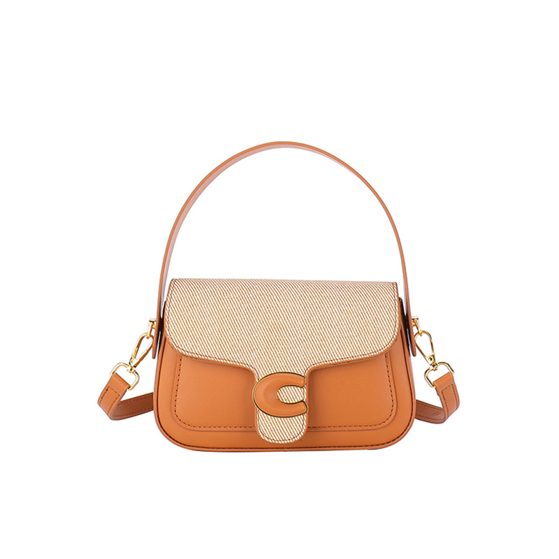 Bolsos de hombro empalmados en primavera, bolsos cuadrados de color de choque, bolsos de silla de montar de moda de nicho francés, bolsos de ocio