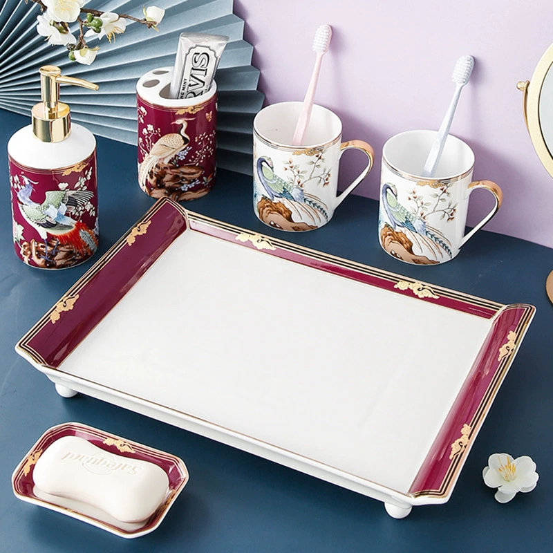 Ceramic set for home use, toothbrush, mouthwash
