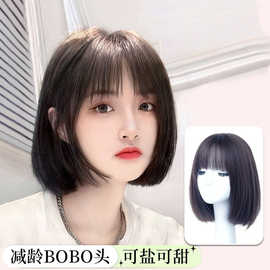 假发女短发波波头全头头套仿全真人发整顶长发造型假发套高温丝