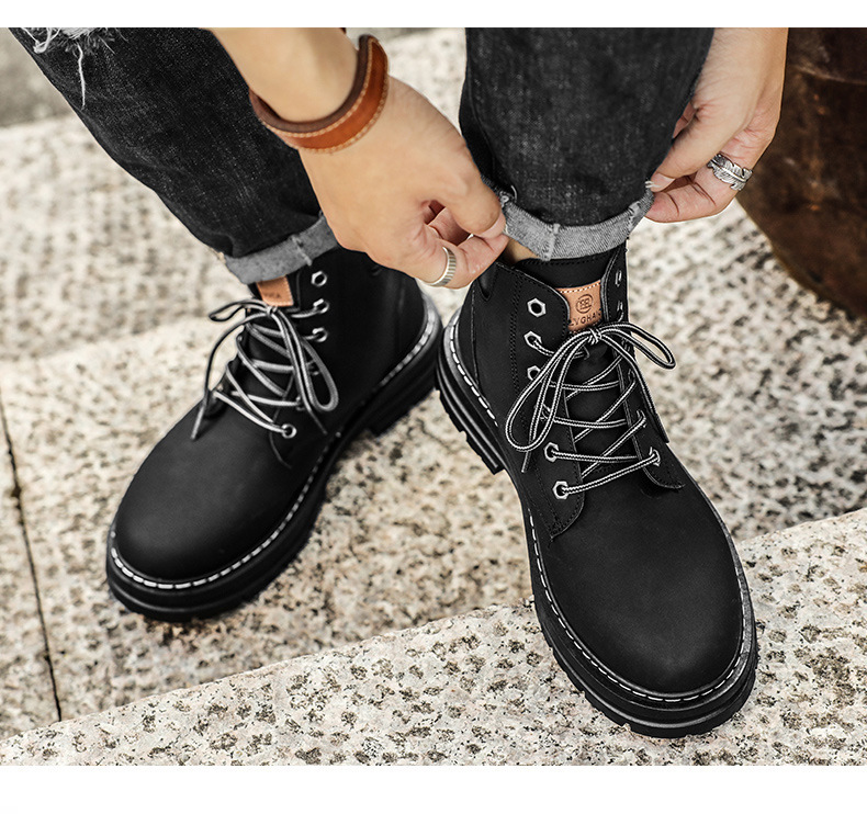 Neue High-Top-Herrenschuhe Mode Herrenmode Herrenschuhe Wüstenwerkzeug Flutstiefel Männer große gelbe Stiefel_voghion.com