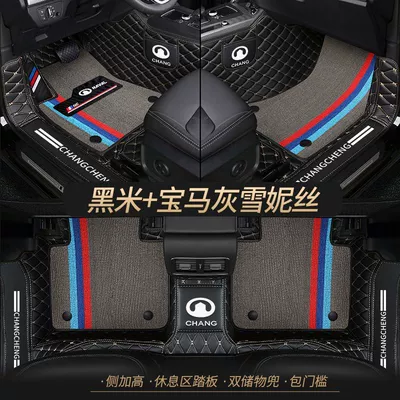 Suitable for Great Wall Fengjun 5 6 7 Tank 300 Diamond Gun Tengwing c30 c20r c50 Dazzling Car Foot Pad (Universal Foot Pad) - double-layer-black-rice-bmw-gray-cedar-silk-best-selling-model-other-models