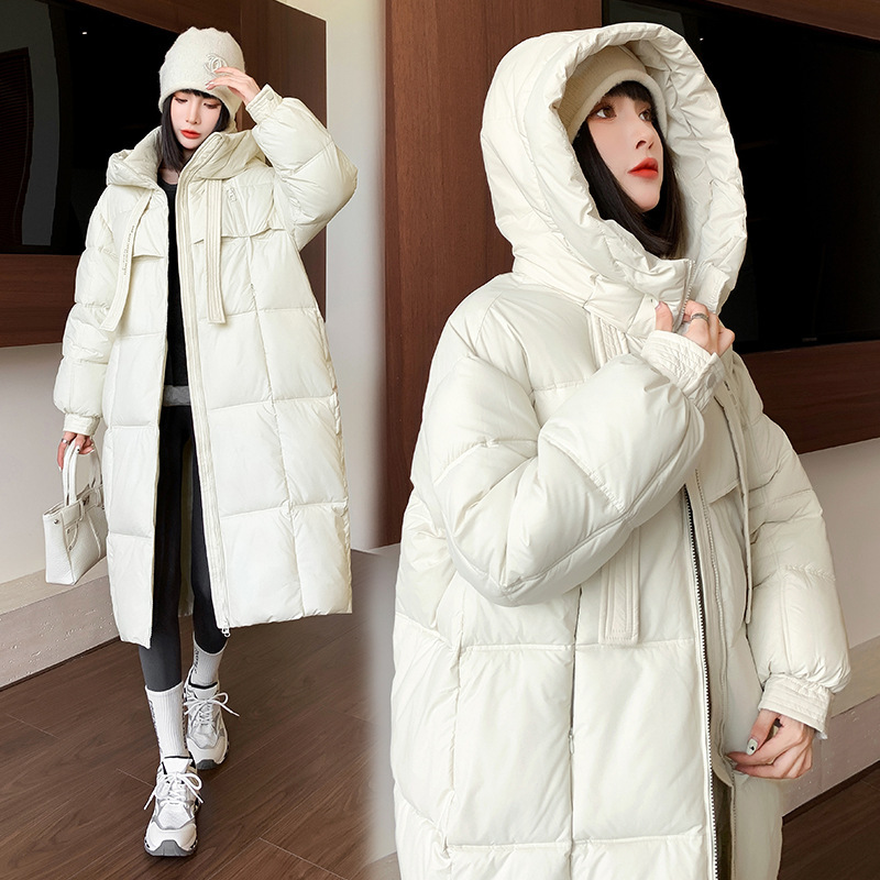 2025 invierno de nuevo algodón chaqueta de algodón para damas largo y grueso chaqueta de algodón suelta a prueba de frío chaqueta de algodón de pan caliente