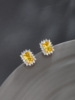 White gold plated yellow gold stud earrings