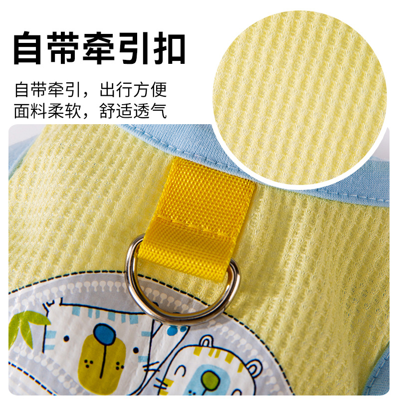 Perro de primavera y verano estilo delgado transpirable tridimensional pequeño bolsillo de mano pequeño gato chaleco de tracción Teddy Bichon ropa para perros