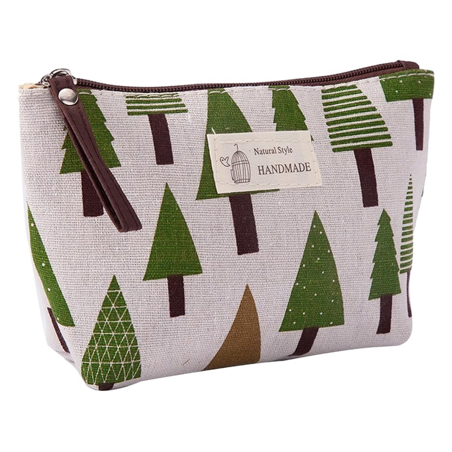 Nueva bolsa de cosméticos de lona transfronteriza estudiante de dibujos animados caja de lápices monedero de mano de las mujeres bolsa de almacenamiento portátil