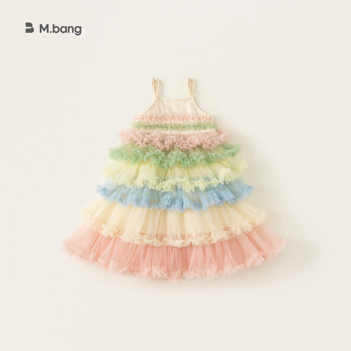 Youbao Ropa para niños Niñas Verano Falda de hadas Falda de pastel de malla de color Vestido de princesa dulce para niños Vestido de tirantes