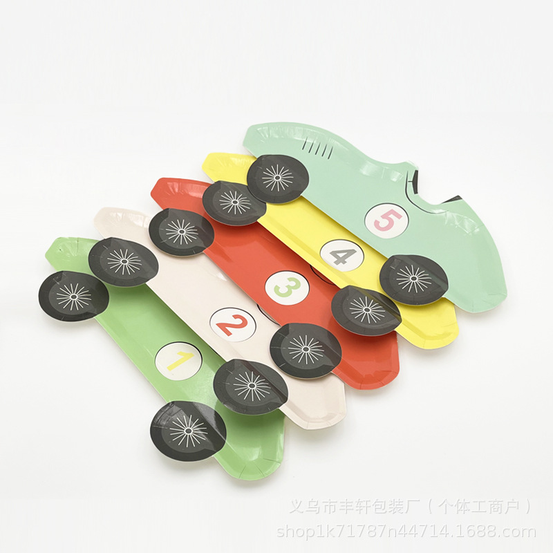 Transfronterizos spot desechable bandeja de papel de automóvil digital bandeja de fiesta de cumpleaños de niños bandeja de fruta bandeja de pastel