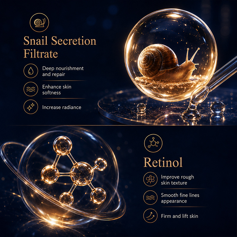 Sérum Facial de Caracol Negro y Retinol Hidratante para Rostro