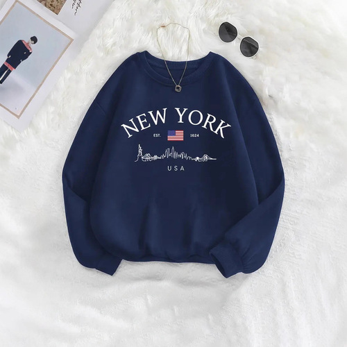 Men's Round Neck Sweatshirt with Letter Print, New Style Sweatshirt, EU Code