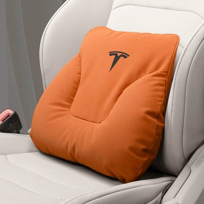 Headrest — 3 New Version/Y/S/X Headrest, Waist - horn-model-ideal-orange-tesla-lumbar-support-one-pack