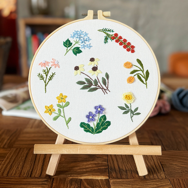 Estudiantes pequeños pinturas de tela frescas bordadas tridimensionales pinturas europeas bordadas a mano bolsas de materiales diy